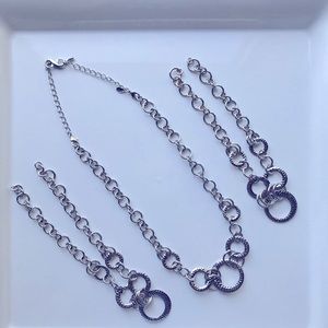 Set of 3 Silver Detachable Ring Link Necklaces